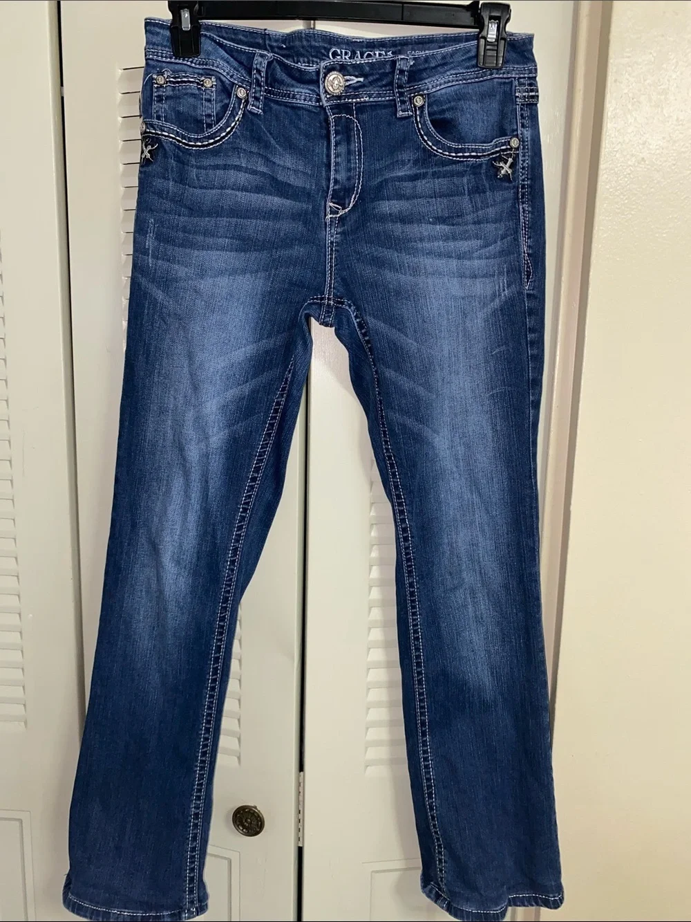 Grace in LA • Women's • Medium-Dark Blue • Bootcut • Stretch Jeans • Sz 30